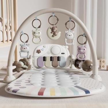 Imagem de Tapete de Atividades para Bebê STACTCUTE Piano Gym com 5 Brinquedos Se