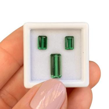 Imagem de Turmalina Verde Azulada Baguete SET 3,19ct - ENE2ESE