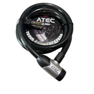 Imagem de Cabo Trava Moto Bicicleta Espiral 15x1500mm Preto Aço Reforçado Encapa