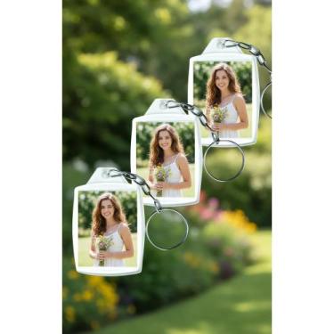 Imagem de 2x 3x4 Chaveiro Acrílico Transparente Personalizável - 3 Peç - Congrat