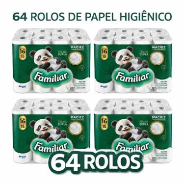 Imagem de Fardo de papel higienico familiar 30m com 64 rolos