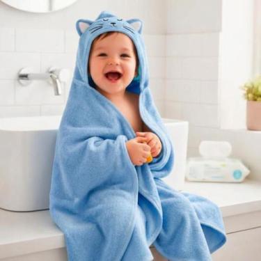 Imagem de Toalha Safari Soft Infantil Bebe com Capuz 80x80cm Kit 1 2 3 ou 4 toal