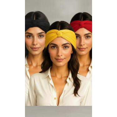 Imagem de Kit 3 Faixas De Cabelo Turbante Nó - Congratulations Store
