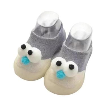 Imagem de Sapatos De Bebê Respiráveis E Antiderrapantes Em Algodão Cardado, Meia
