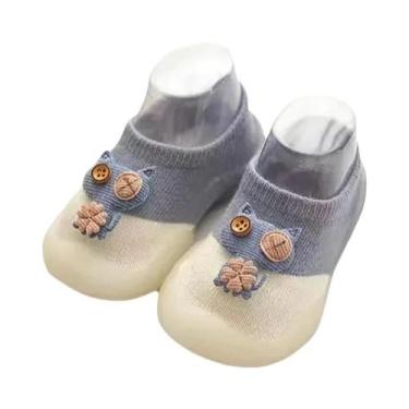 Imagem de Sapatos De Bebê Respiráveis E Antiderrapantes Em Algodão Cardado, Meia