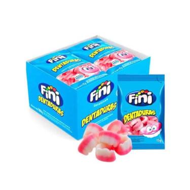 Imagem de Bala Fini Dentadura Morango C/ 12un 180g