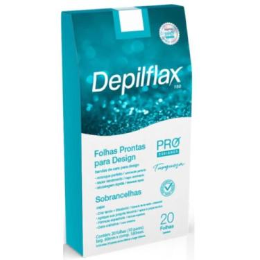 Imagem de 20 Folhas Prontas Design Sobrancelhas Turquesa Depilflax, 50ml
