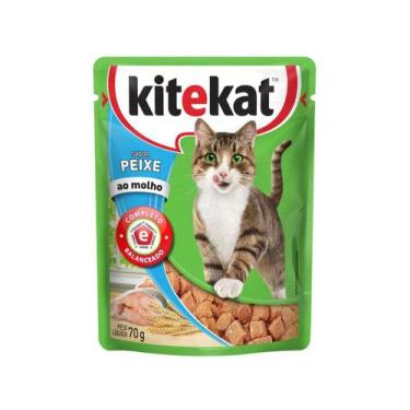 Imagem de Ração Úmida para Gato Adulto Sachê Kitekat - Peixe ao Molho 70g