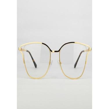 Imagem de Armação Óculos de Grau Feminina Quadrada Dourada Adele-Feminino