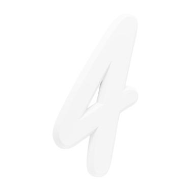 Imagem de Número Residencial Para Casa 4 Branco 3D 22cm