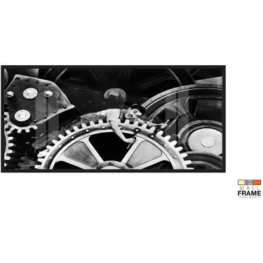 Imagem de Quadro Decorativo Charlie Chaplin 130x60 Moldura Preta 2x2