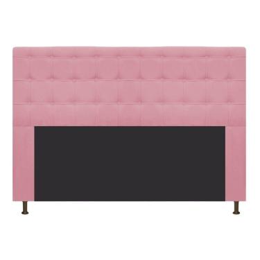 Imagem de Cabeceira Dama 195 Cm King Size Com Botonê Suede Rosa Bebê