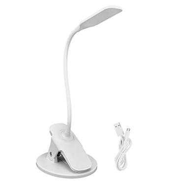 Imagem de Luminária de leitura de mesa giratória de 360 graus para cuidados com os olhos, lâmpada dobrável para mesa noturna, clipe alimentado por USB, além de lâmpada de dormitório