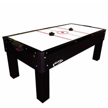 Mini Mesa Jogo de AIR HOCKEY à Pilhas Portátil com Marcador Discos