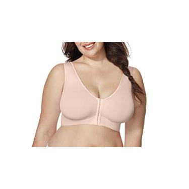 Imagem de Hanes Sutiã feminino Just My Size Pure Comfort, camiseta sem fio com fecho frontal, Concha de areia, 1X