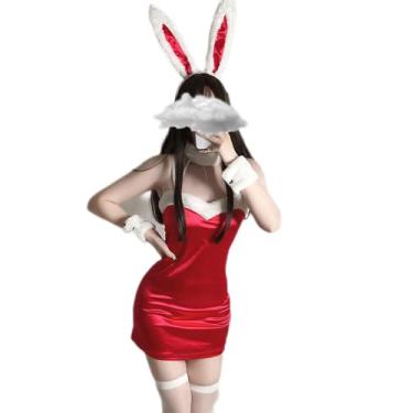 Imagem de Temptshow Female cosplay underwear sexy bunny outfit (Red wine)