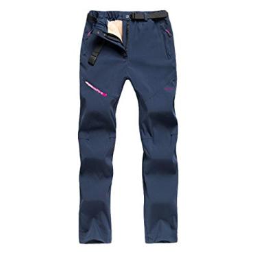 Imagem de Calças femininas de esqui com forro removível, calças de caminhada térmicas à prova d'água grossas calças de esqui de lã para neve para mulheres, pesca ao ar livre, roupa de esqui durável à prova de vento
