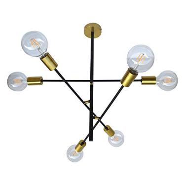 Imagem de Pendente Bella Iluminação Ares No Voltagev Dourado/ Preto