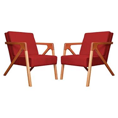 Imagem de Kit 02 Poltronas Decorativa Monalisa para Sala Pequena Suede Cores - DS Estofados