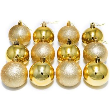 Imagem de Kit 36 Bolas Douradas Enfeite Natalino Árvore Natal 50mm