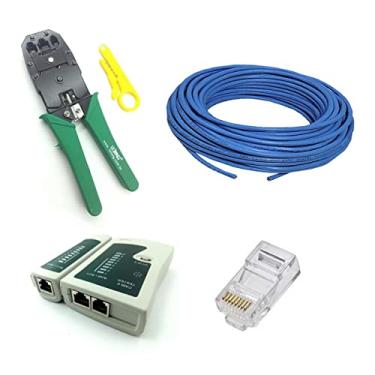 Imagem de Kit Cabo de rede Nexans 30 Metros Alicate Testador 10xRJ45 Cat5e