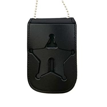 Imagem de Perfect Fit Shield Wallets Florida Sheriff Five Point Star ou Ohio Sheriff Neck Badge and ID Holder Leather Black (Cutout PF185)