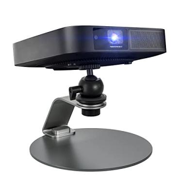Imagem de Suporte de projetor móvel com inclinação de cabeça esférica de 38 mm ajustável, suporte portátil para projetor de mesa para projetores internos de 3,5 mm, home office e outdoor blanou