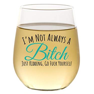 Imagem de I'm Not Always Funny, fofo copo de vinho, sem haste 453 ml, caixa de presente, presente de feliz aniversário para mulheres ou homens, ideia de presente exclusiva para ela, mãe, esposa, namorada, irmã, avó, tia, amiga, BFF