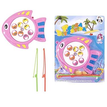 Imagem de Pega Peixe Pesca Divertida Rosa Na Cartela Com Som Grande
