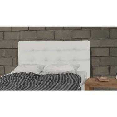 Imagem de Cabeceira Estofada Para Cama Box Casal 140cm corino Branco