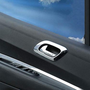 Imagem de JIERS Para Peugeot 3008 2009-2015, interior ABS cromado acessórios adesivos para maçaneta interna da porta