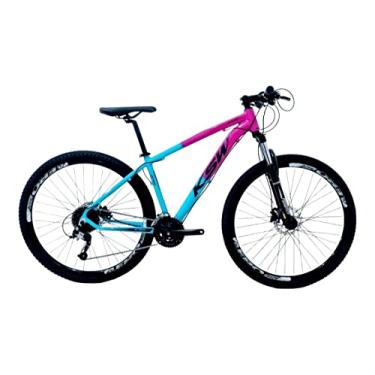 Imagem de Bicicleta Aro 29 Ksw Xlt 27v Freios a Disco Hidráulicos K7 Garfo com Trava 3x9 Mtb Alumínio (17, Rosa/Azul)