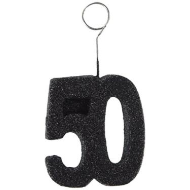 Imagem de Beistle Suporte para foto e balão com glitter preto, 127 cm (50") - 1 peça