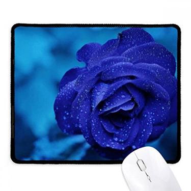 Imagem de Mousepad de borracha para jogos com bordas costuradas e rosas azul escuro