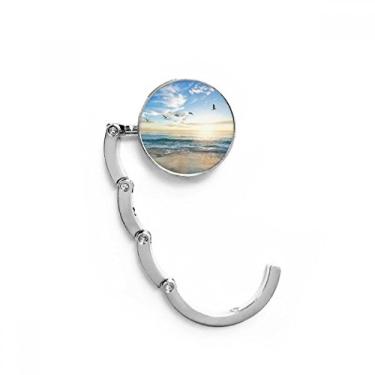 Imagem de Gancho de mesa com fecho decorativo e fecho dobrável para praia, pássaros, mar, praia, praia, pássaros, mares