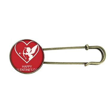 Imagem de Broche de metal retrô com flecha de anjo branco para Dia dos Namorados