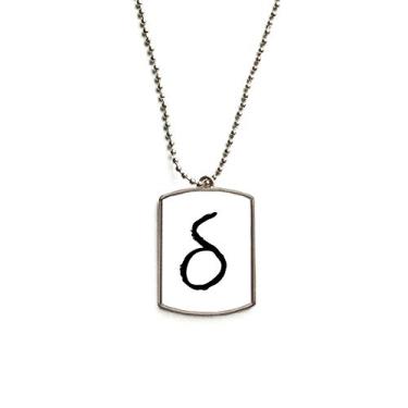 Imagem de DIYthinker Colar de aço inoxidável com pingente de placa de identificação de cachorro com silhueta preta Delte do alfabeto grego