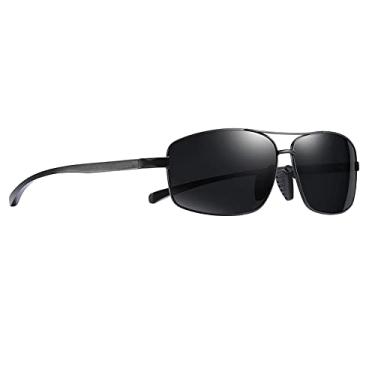 Imagem de Óculos De Sol Quadrado Masculino Feminino Polarizado Proteção UV400 Esportivo Antirreflexo S2458