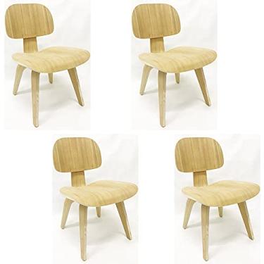 Imagem de Kit 4 Cadeiras Charles Eames LCW madeira clara - Poltronas do Sul