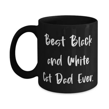 Imagem de Brilliant Black and White Cat s, Best Black and White Cat Dad Ever, Birthday 325 g Caneca para gato preto e branco