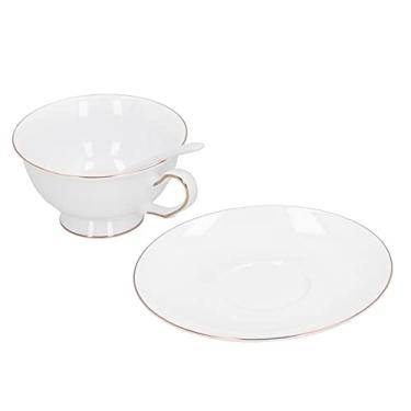 Imagem de Conjunto de xícaras de chá, conjunto de xícaras de café multiuso, conjunto de 4 canecas de café para padaria para casa de chá para casa de bolo para casa para café