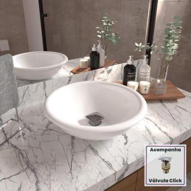 Imagem de Kit Cuba Apoio ou Sobrepor Lume com Válvula Click Quadrada