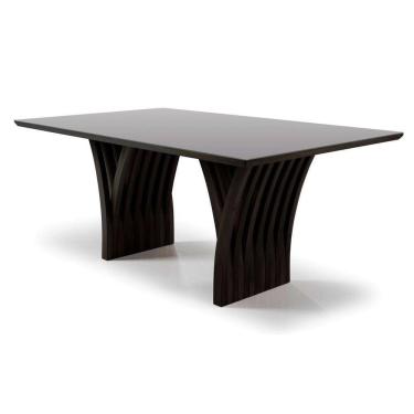 Imagem de Mesa Yady 200 Vidro Off White Acabamento Tabaco