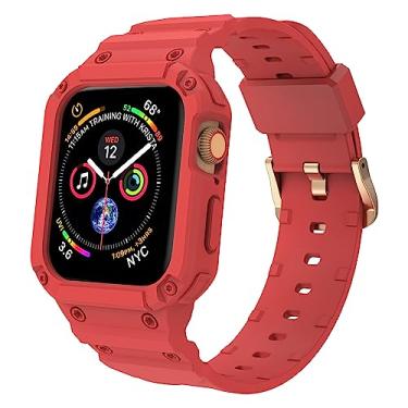 Imagem de SUIMUMU Pulseira Compatível com Apple Watch Band Case 45mm 44mm 41mm 40mm Mulheres Homens，Capa robusta e faixa para Apple Watch Series 8 7 6 5 4 SE (#3,44mm/45mm)