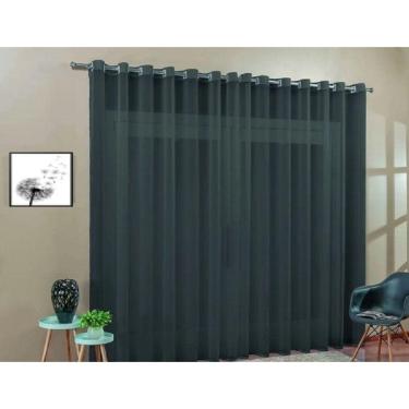 Imagem de Cortina Voil Quarto Ou Sala 5,00x2,50 Ilhós Cromado