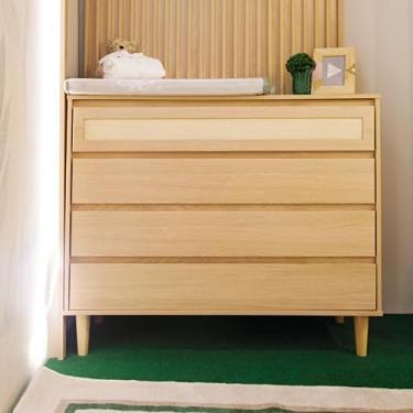 Imagem de Cômoda Bebê com telinha 4 gavetas Linha Paglia Quater