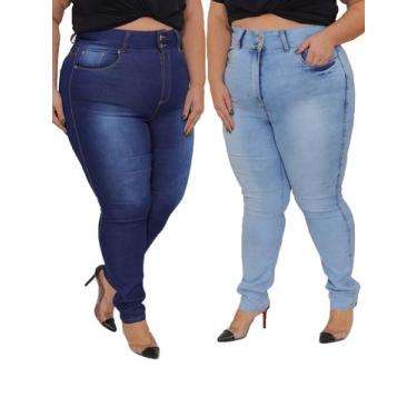 Imagem de Kit Feminino 2 Peças Plus Size - Calça Skinny Jeans Simples E Calça S
