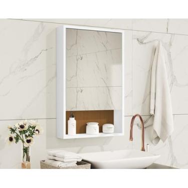 Imagem de Armário Para Banheiro Aéreo Com Espelho E Nicho Gaia - Emes Móveis