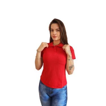 Imagem de Kit 2 Camisa Gola Polo Feminina Baby Look Camiseta Atacado Varejo - Ma