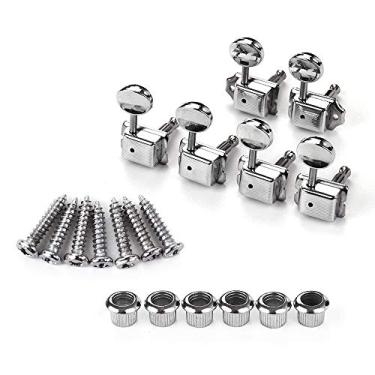 Imagem de SIMBAE Afinadores De Travamento De Guitarra 6 In-Line Semi-Fechado Guitarra Tuners Tuning Pegs Machines Heads Set para ST Tele Guitarra Elétrica